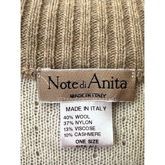 Note Di Anita Button Front Cardigan Sweater Vest Womens OS Tan Neutral Knitwear - Picture 3 of 5